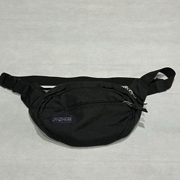 JanSport Fifth Ave Fanny Pack Waist Bag Black 10x6 Travel Hiking - Picture 2 of 6